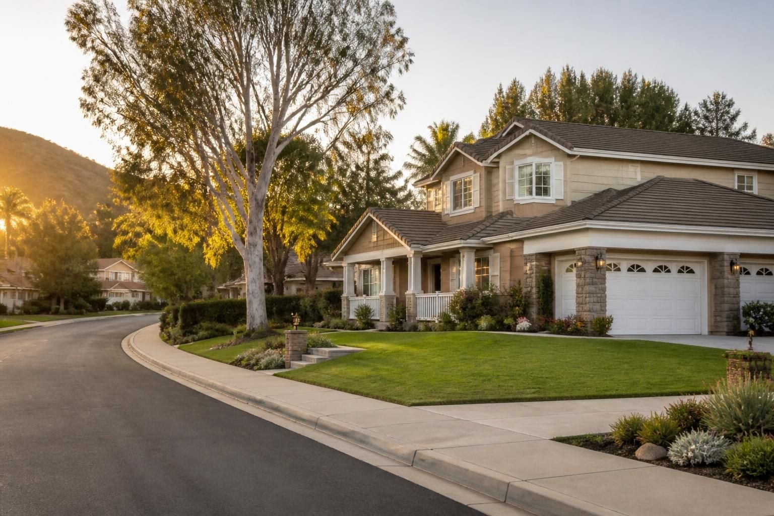 Spacious residential neighborhood in Poway, California.